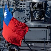Des militaires taïwanais sur un navire de guerre.