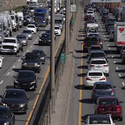 De la congestion routière sur le réseau montréalais.
Photo: Radio-Canada / Ivanoh Demers