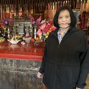 Nora Butz dans les locaux du temple Tam Kung, le 9 janvier 2024.