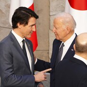 Justin Trudeau en tête-à-tête avec Joe Biden.