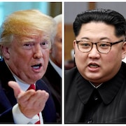 Une photo montage du président américain Donald Trump et du dirigeant nord-coréen Kim Jong Un
