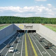 Représentation du projet de tunnel entre Québec et Lévis