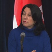 Valérie Plante en conférence de presse.