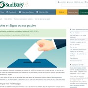 La page d'accueil d'un portail de vote en ligne.