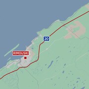 Carte satellite indiquant le zone zéro établie dans la région par la Sûreté du Québec. 