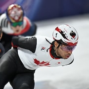 William Dandjinou premier au moment de sa course.