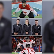 Sidney Crosby, Marie-Philip Poulin et Tyler McGregor