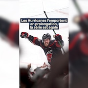 Nikolaj Ehlers a jou&eacute; les h&eacute;ros pour les Hurricanes en prolongation, et la s&eacute;rie est &eacute;gale au moment de revenir &agrave; Montr&eacute;al.