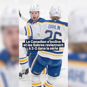 Zach Benson c&eacute;l&egrave;bre le but de la victoire.