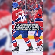 Cole Caufield et Juraj Slafkovsky c&eacute;l&egrave;brent un but.