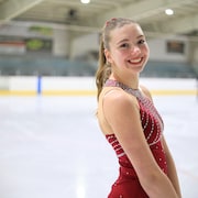 Katie Lesage sur la glace à Notre-Dame-de-Lourdes à la fin février 2024.