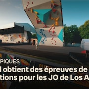 Un mur d'escalade.