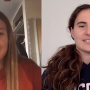 Catherine Foulem et Valérie Haché lors d'une vidéo conférence.