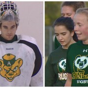 Zachary Sawchenko, hockey et Heidi Farley, rugby sont des étudiants-athlètes à l'Université de l'Alberta.