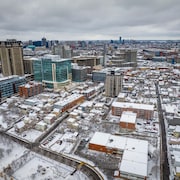 Vue aérienne de la première neige à Ottawa et à Gatineau.