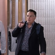 Marc Ouimet dans les couloirs du palais de justice de Montréal.