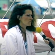 Florence Arthaud lors de son passage à Québec à l'été 1984. 