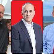 Montage des portraits des trois candidat. 
