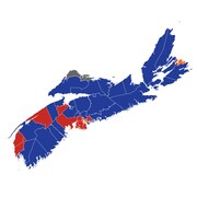 Carte des circonscriptions électorales provinciales en Nouvelle-Écosse en  2021