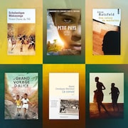 Montage de six œuvres qui portent sur le Rwanda.