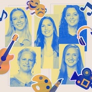 Montage de portraits de Marika Bellavance, Valérie Lessard, Camille Bourdeau, Christelle D’Amours et Aïda Semlali.
