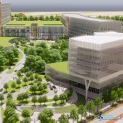 Image créée par la firme d'architecte, montrant ce à quoi pourrait ressembler le nouvel hôpital.