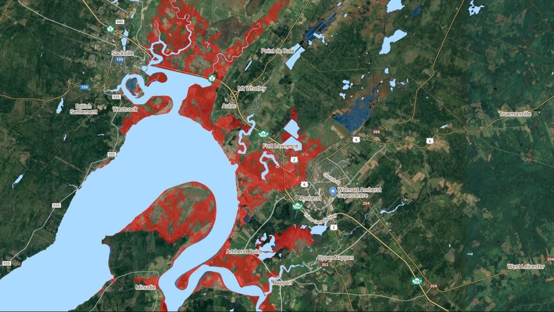 Carte des zones inondables. 