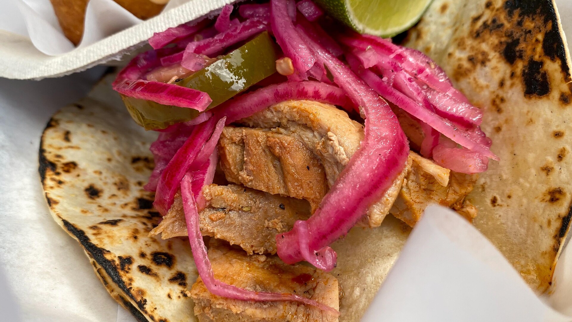 Un taco de porc. Un taco de porc.