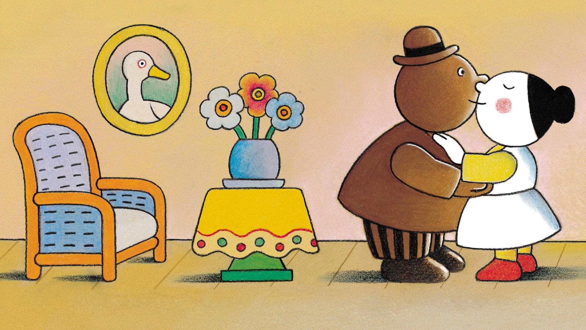 They kiss each other