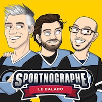 Dessin illustrant Olivier Niquet, Jean-Philippe Wauthier et Jean-Philippe Pleau portant un chandail de hockey.