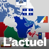 Carte du Canada avec les drapeaux des différentes communautés francophones du pays. 