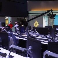 La salle des nouvelles d'Al-Jazira à Doha, la capitale du Qatar.