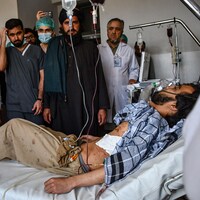 Un homme blessé dans un hôpital en Afghanistan.