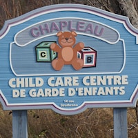 Affiche du centre de garde d'enfants de Chapleau.