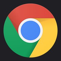 Le logo de Google Chrome sur un fond gris foncé.