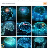 Des images de cerveau en bleu et vert.