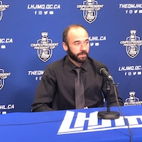 Daniel Renaud en conférence de presse d'après-match.