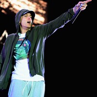 Eminem offre une prestation au Lollapalooza au Grant Park le 1er juillet 2014 à Chicago