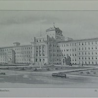 Illustration de la façade de l'Hôpital de Saint-Boniface.