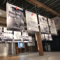 L'exposition photo présentée dans une des des salles du musée de Saint-Boniface.