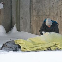 Un sans-abri à Montréal.