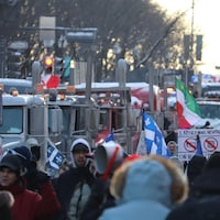 Le nombre de manifestants a commencé à diminuer en fin d'après-midi à Québec. 