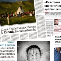 Des pages de journaux internationaux consacrés aux pensionnats pour Autochtones.