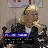 Pauline Marois en conférence de presse.