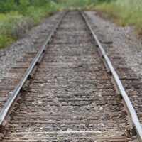Des rails d'un chemin de fer.                         