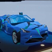 Une voiture endommagée dans un jeu vidéo. 
