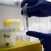 Un technicien de laboratoire manipule des éprouvettes contenant des échantillons servant au dépistage de la COVID-19, le 30 octobre 2020 à Vienne, en Autriche.