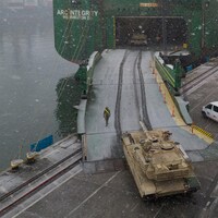 Des chars Abrams en Pologne.