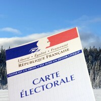 Gros plan d'une carte électorale française.
