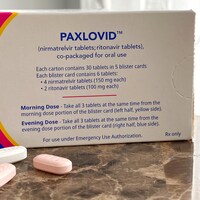 Des comprimés de l'antiviral Paxlovid de Pfizer contre la COVID-19.